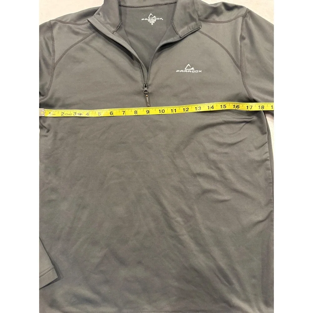 Paradox Mens Quarter Zip Pullover Charcoal Gray Active Performance‎ Top Small